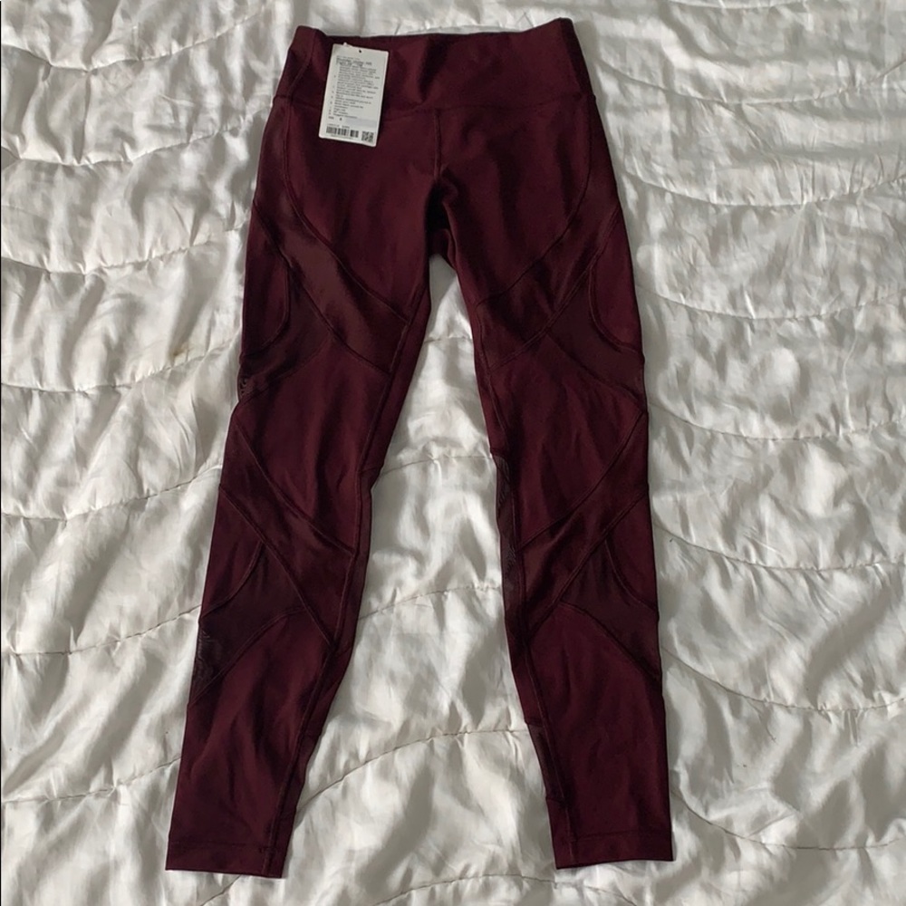Maroon lulu lemon leggings